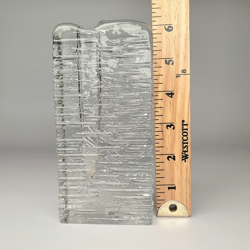 Ice Block Glass "Solifleur" Bud Vase - 6.25" - Art Glass - Picture 3 of 7